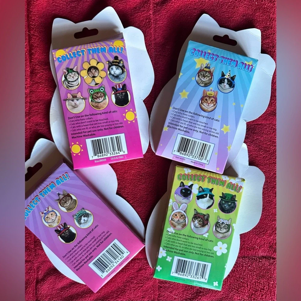 Bundle 4 Pack Fun Kitty Hats All Occasions NEW